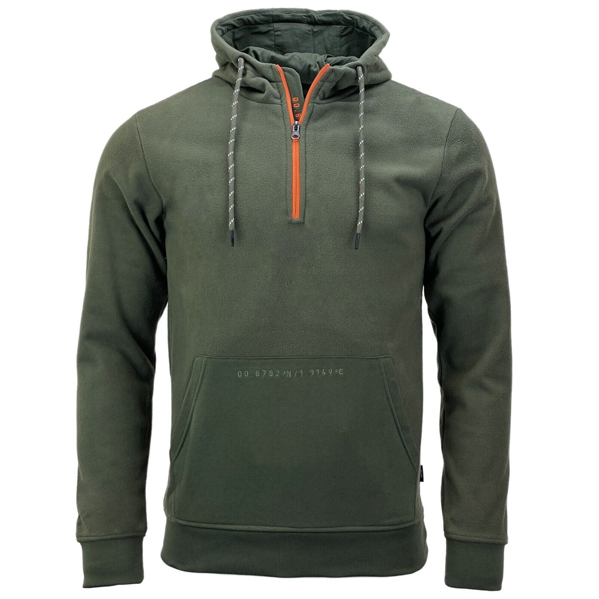 Mens Franco Zip Neck Fleece Hoodie