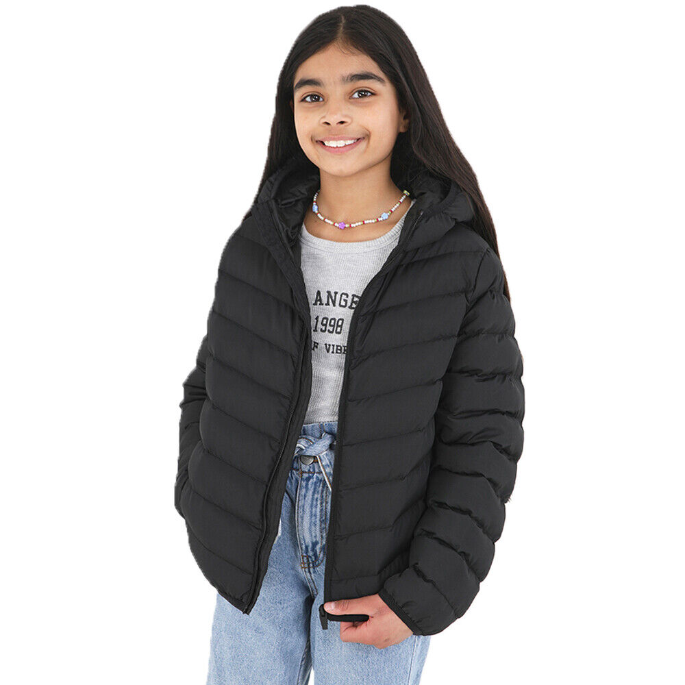 Kids Girls GRANTPLAIN Padded Hooded Jacket with Gradient Effect Fade
