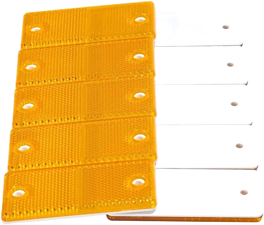 High-Quality 2x Amber E-Approved Rectangular Reflectors Trailers Caravans