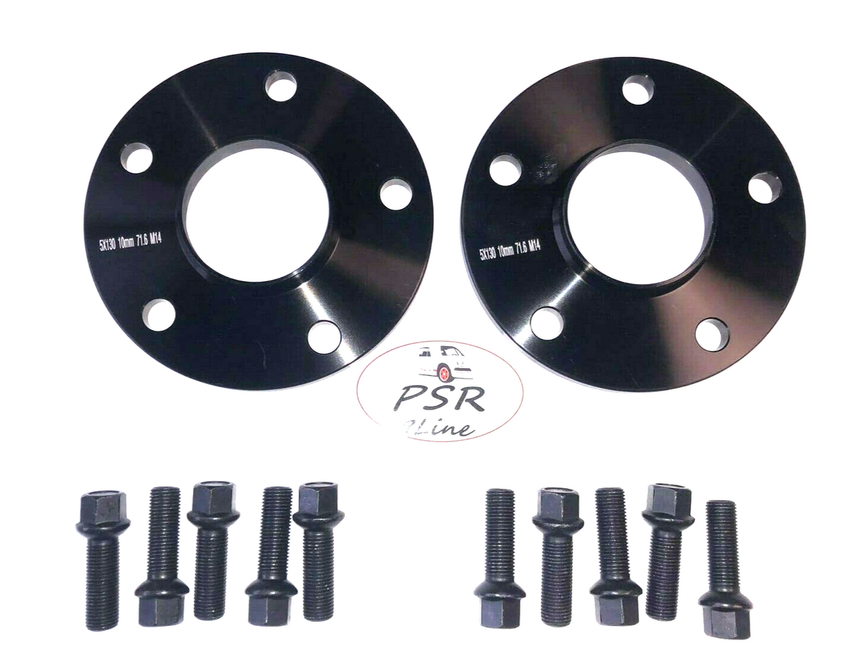 Black 12mm Wheel Spacers for Porsche 5x130 Pair with Extended Bolts AM UK Stock