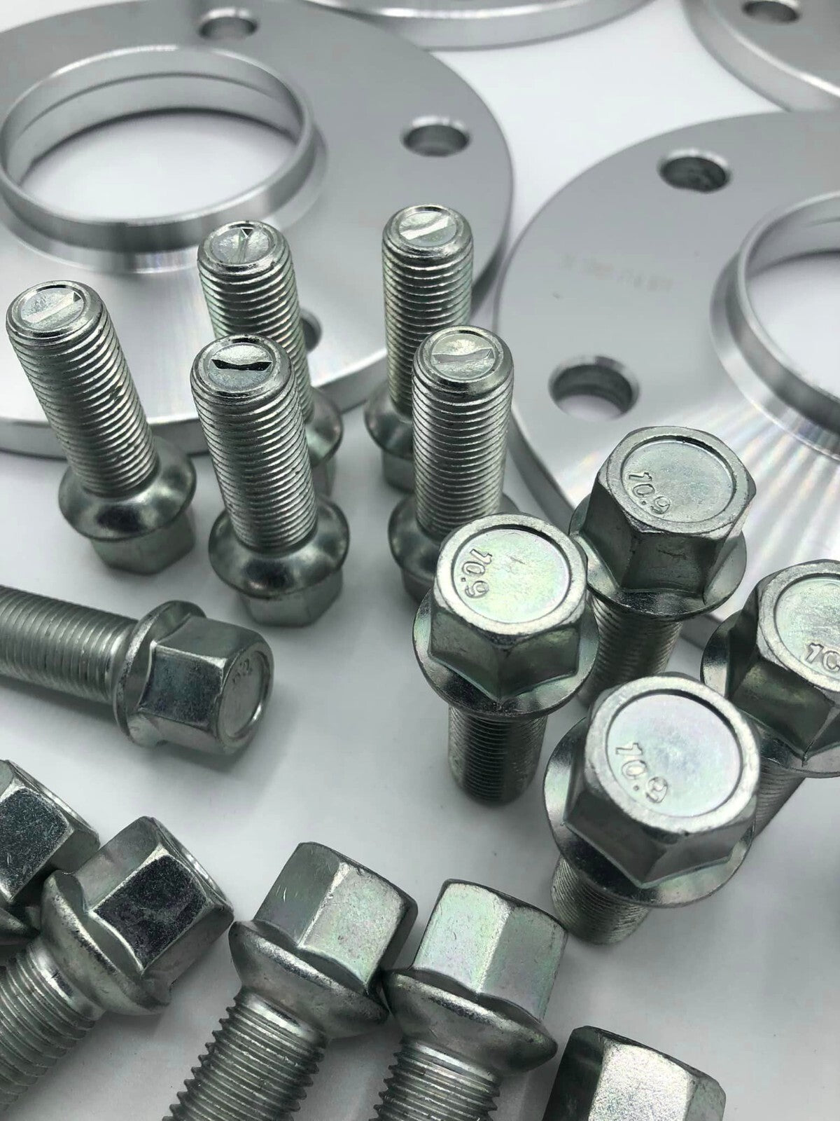 Porsche Wheel Spacers 15mm & Extended AF Bolts Set Of 2 in Silver 5x130 PSR9Line