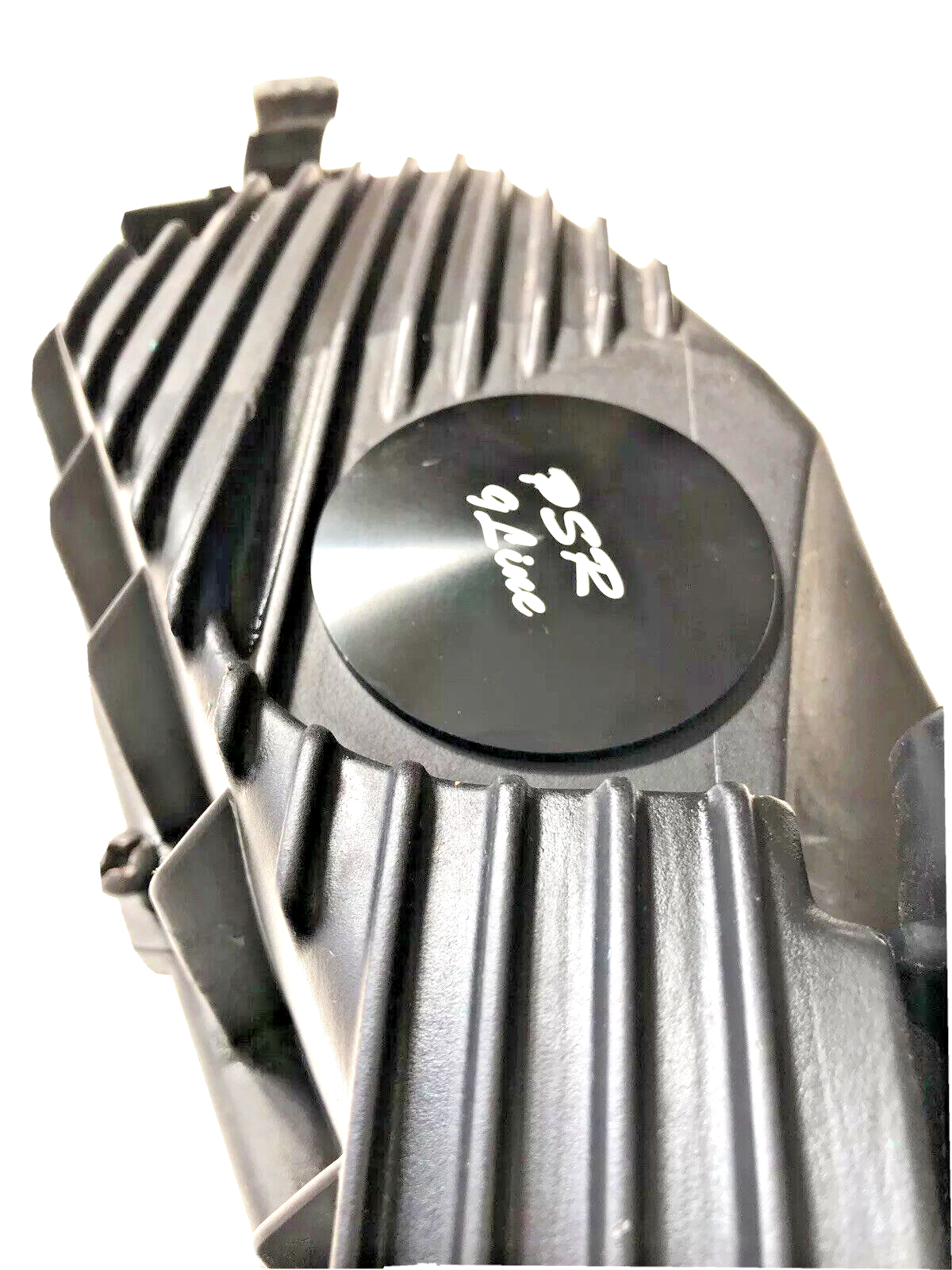 Porsche 996 Resonator Delete Air Box Modification with Blue Induction Pipe Plug.