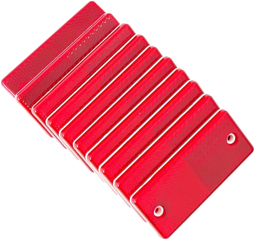 High-Quality 2x Red E-Approved Rectangular Reflectors for Trailers Caravans