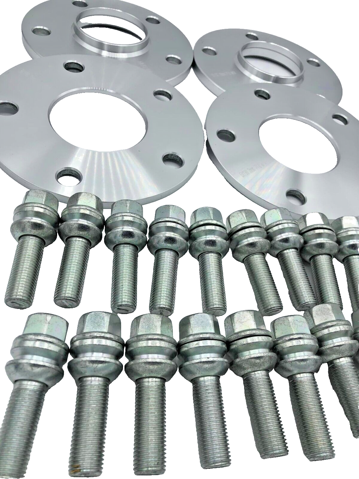 Porsche Wheel Spacers 7mm + Extended OE Bolts Set Of 4 in Silver 5x130 PSR9Line