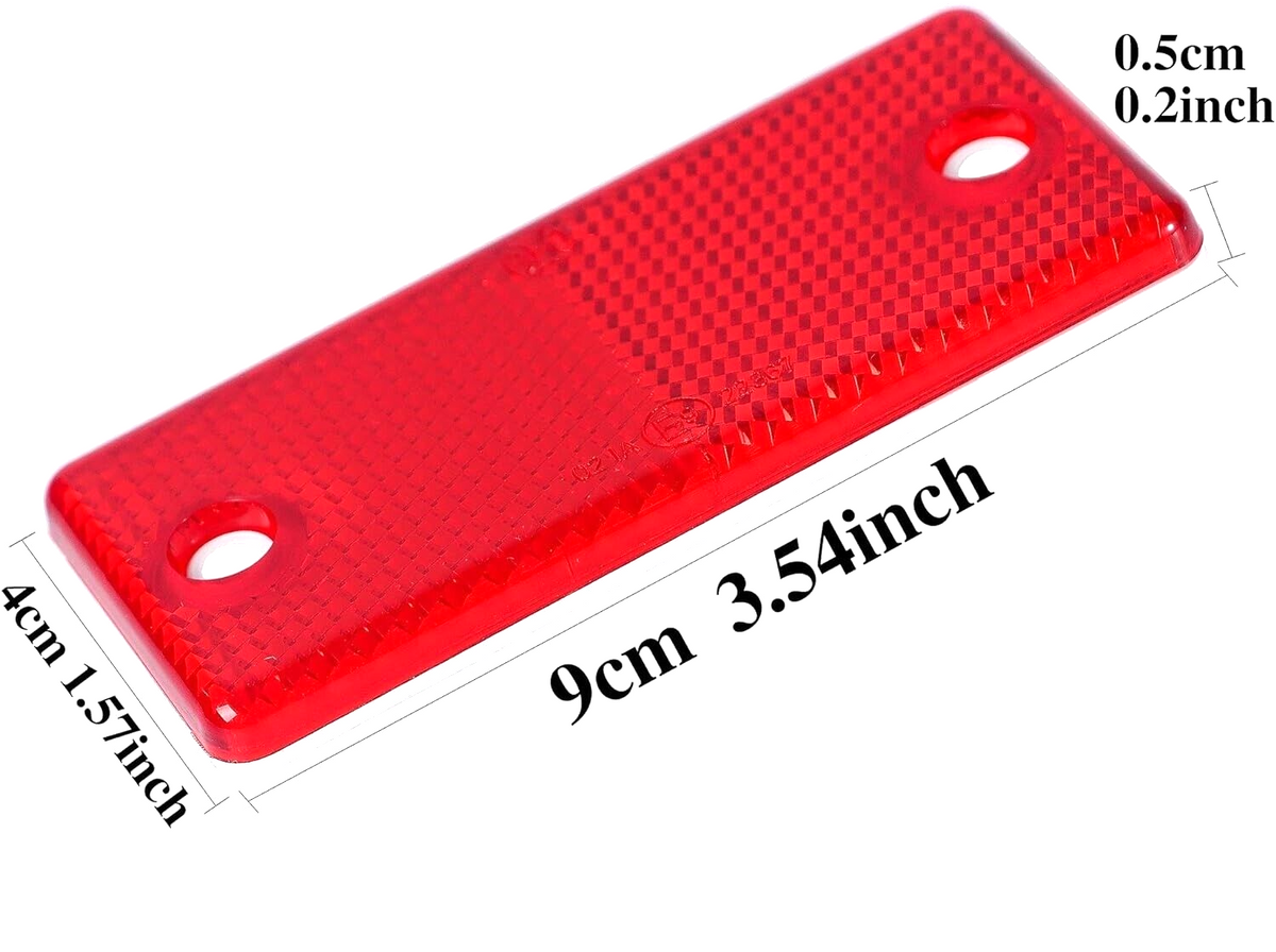 2 Red Rectangular Reflectors Screw Fit Vans Trailers Caravans Recovery Trucks