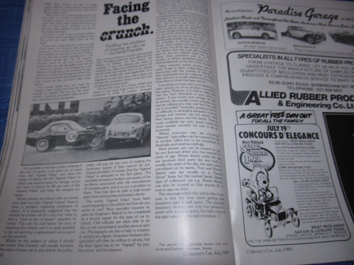 1980 JULY COLLECTORS CAR MAGAZINE / ROLLS ROYCE CITROEN MG AUSTIN 7 RACER  #bk1