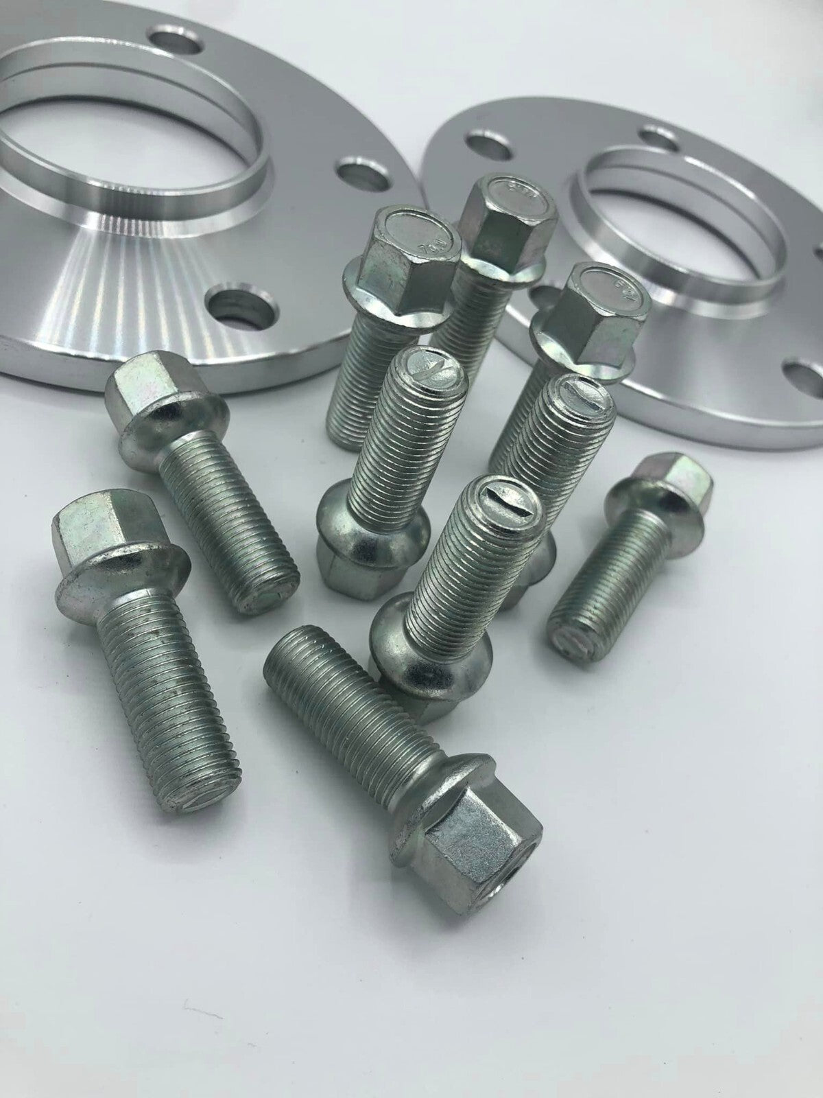 Porsche Wheel Spacers 15mm & Extended AF Bolts Set Of 2 in Silver 5x130 PSR9Line