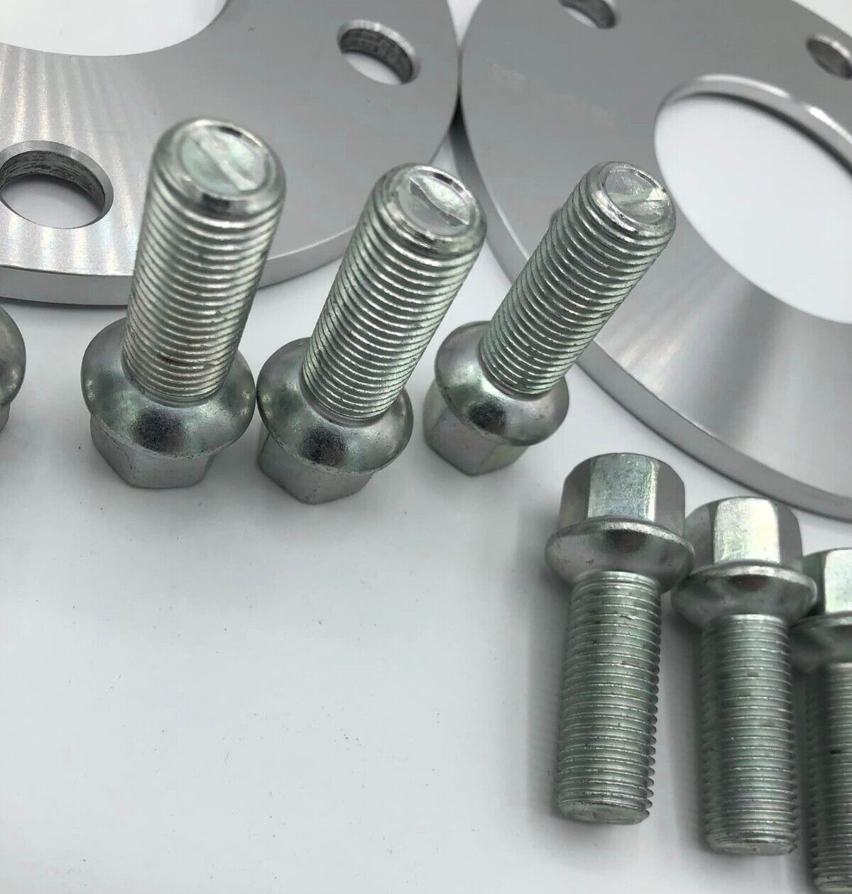 Porsche Wheel Spacers 7mm + Extended AF Bolts Set Of 4 in Silver 5x130 PSR9Line
