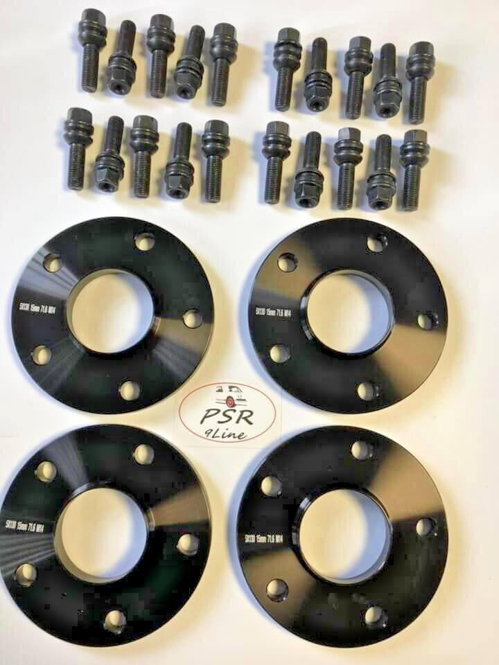 Porsche Wheel Spacers 20mm + Extended O.E Bolts Set Of 4 in Black 5x130 PSR9Line