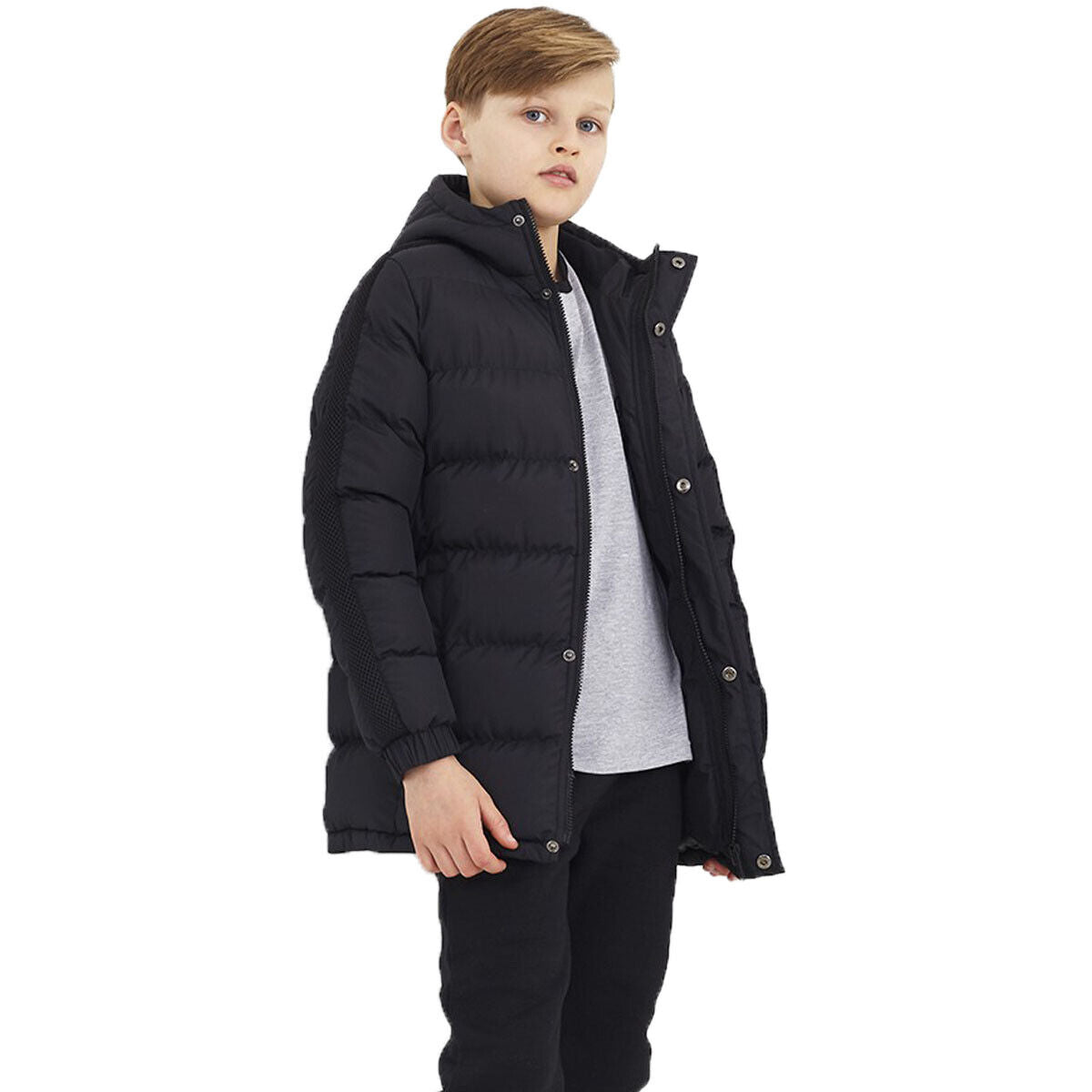 Kids Boys "Allen" Padded Hooded Longline Jacket