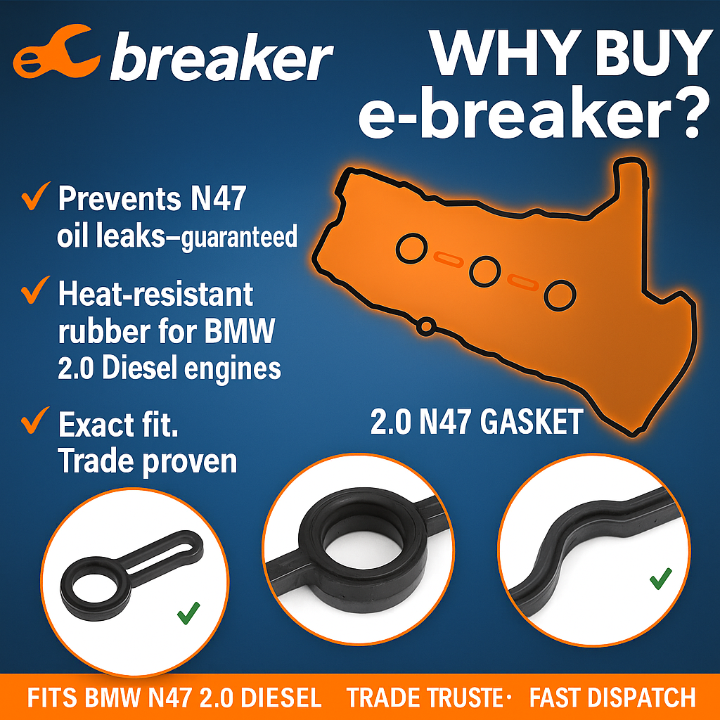 BMW 2.0 N47 Camshaft Cover Gasket Kit – 1/3/5 Series, X1/X3/X5, Premium Leak Fix