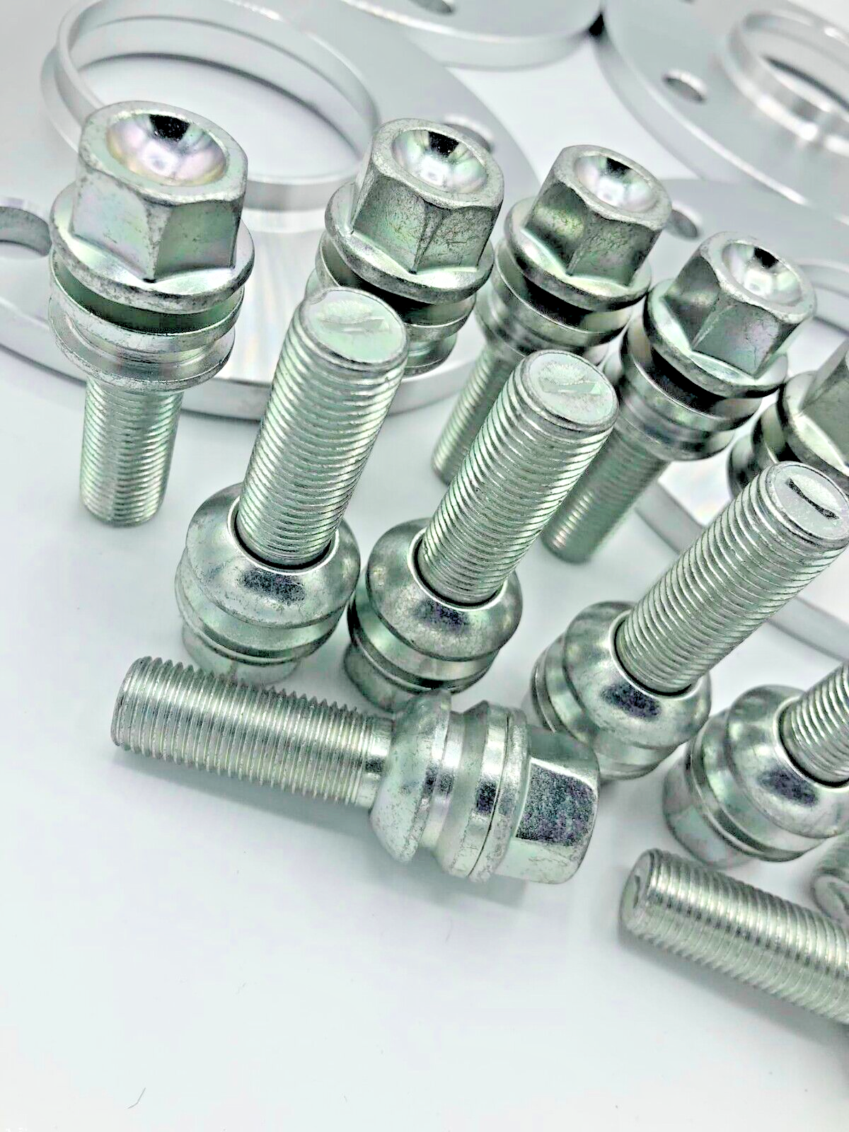 Porsche Wheel Spacers 12mm + Extended OE Bolts Set Of 4 in Silver 5x130 PSR9Line