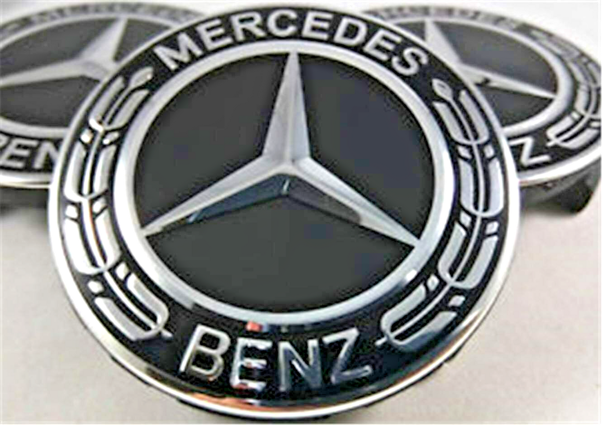 Wheel Center Hub Caps Mercedes Black 75mm Alloy  A B C E S M Class ML CLA GLA