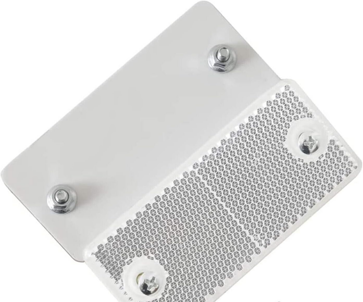 High-Quality 2x White E-Approved Rectangular Reflectors Trailers Caravans