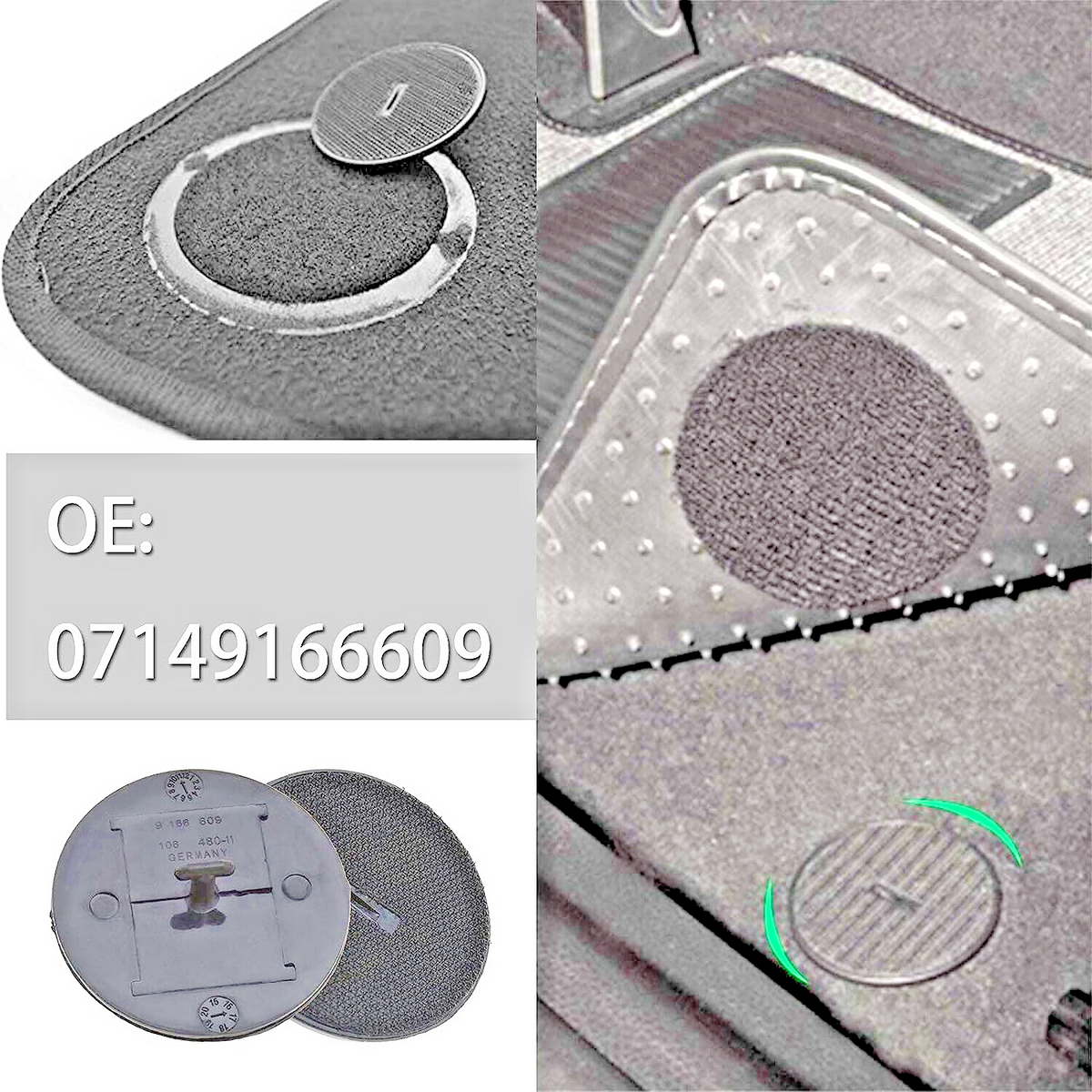 BMW Floor Mat Clips 1 2 3 4 5 6 7 8 series x3 x4 x5 x6  E F G Chassis Qty of 4