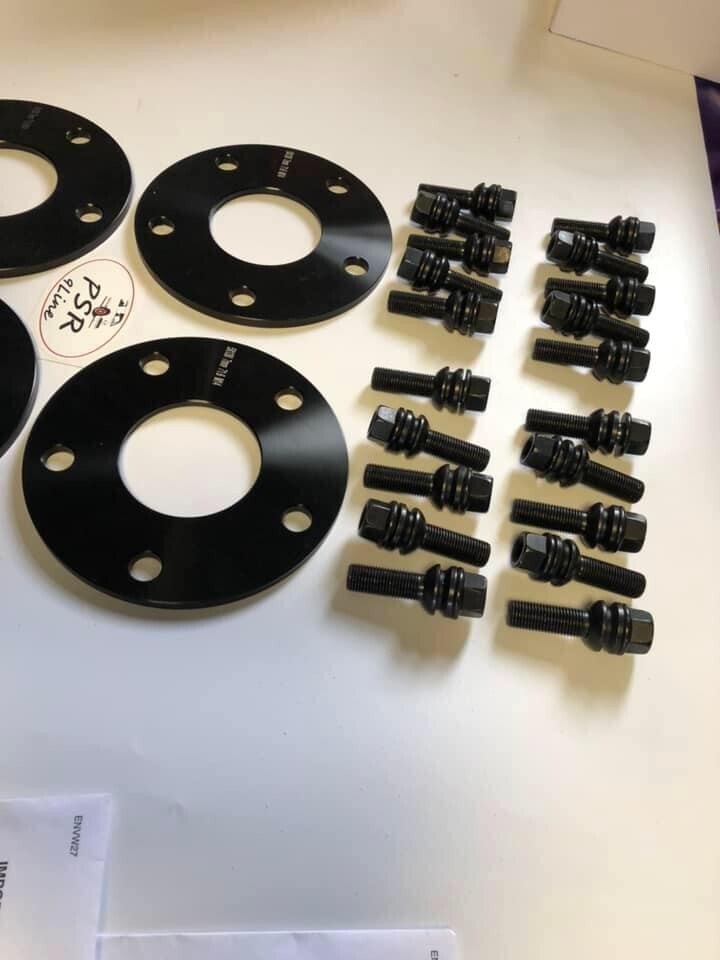 Porsche Wheel Spacers 20mm + Extended O.E Bolts Set Of 4 in Black 5x130 PSR9Line