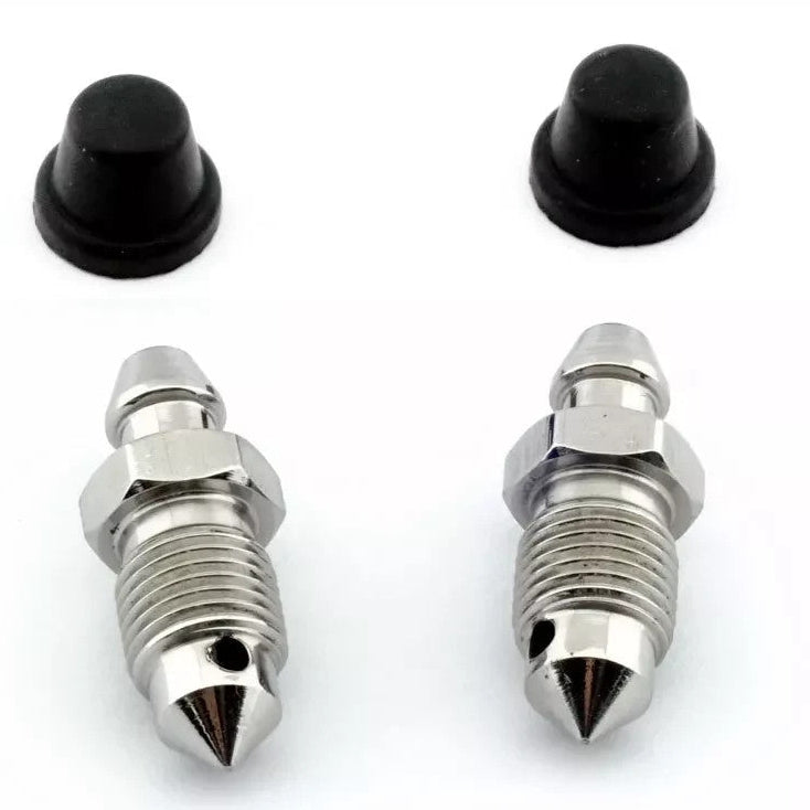 Brake Caliper Bleed Screw Nipples x2 Twin Pack with Cap – M10x1 – Motorcycle & Car
