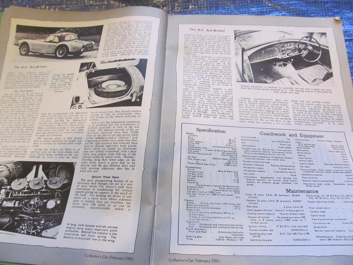 1981 FEBUARY COLLECTORS CAR MAGAZINE / AC ACE AUSTIN 7 SUNBEAM TIGER MUSEUM #bk1