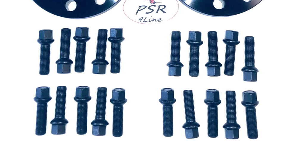 Black 12mm Wheel Spacers for Porsche 5x130 Pair with Extended Bolts AM UK Stock