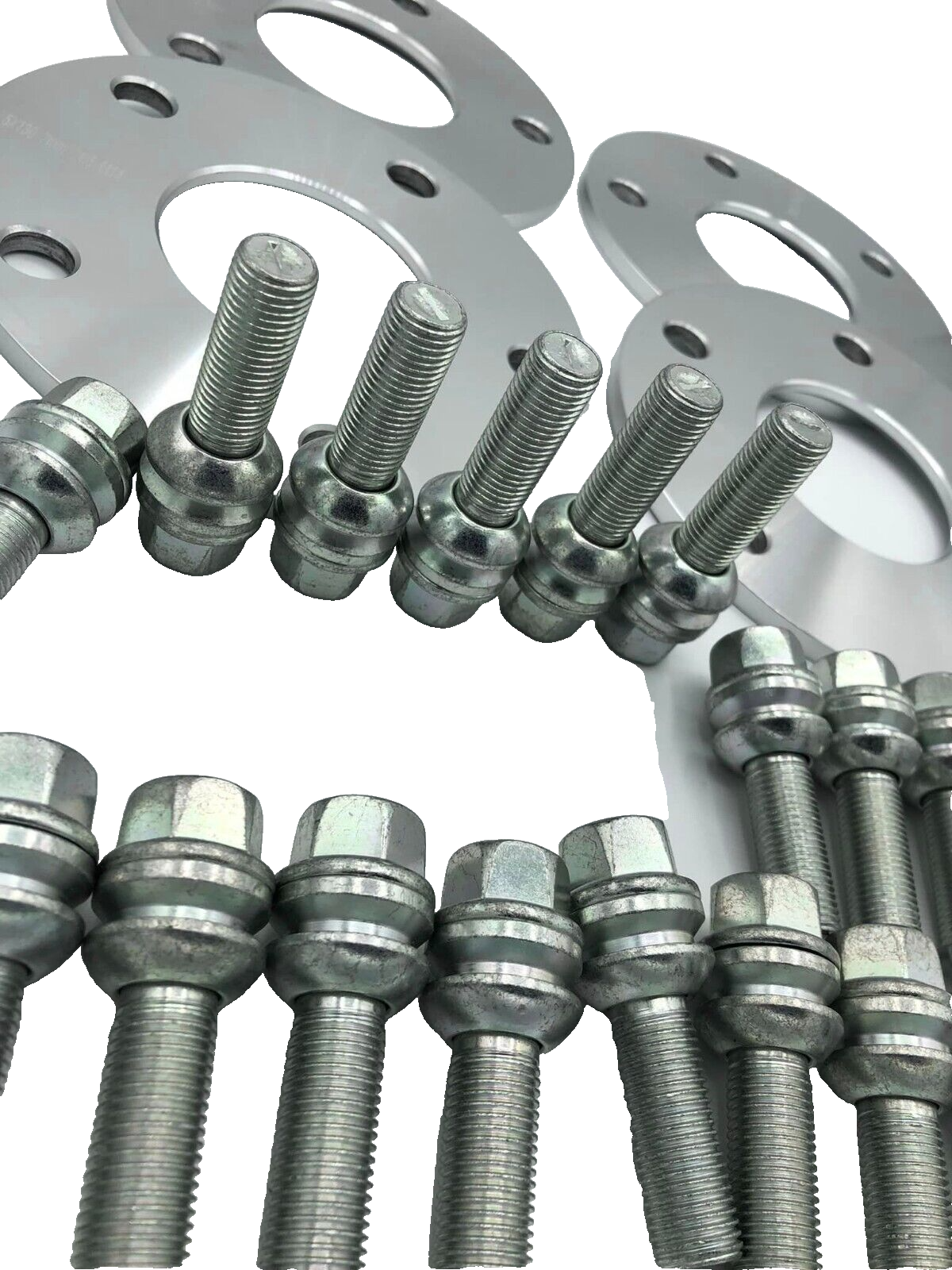 Porsche Wheel Spacers 7mm + Extended OE Bolts Set Of 4 in Silver 5x130 PSR9Line