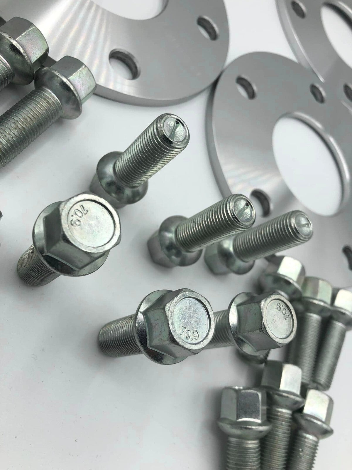 Porsche Wheel Spacers 7mm + Extended AF Bolts Set Of 4 in Silver 5x130 PSR9Line