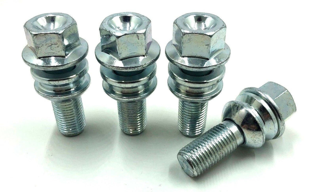 Silver Porsche Wheel Spacers 12mm 5x130 Kit with Extended O.E Bolts, HubCentric