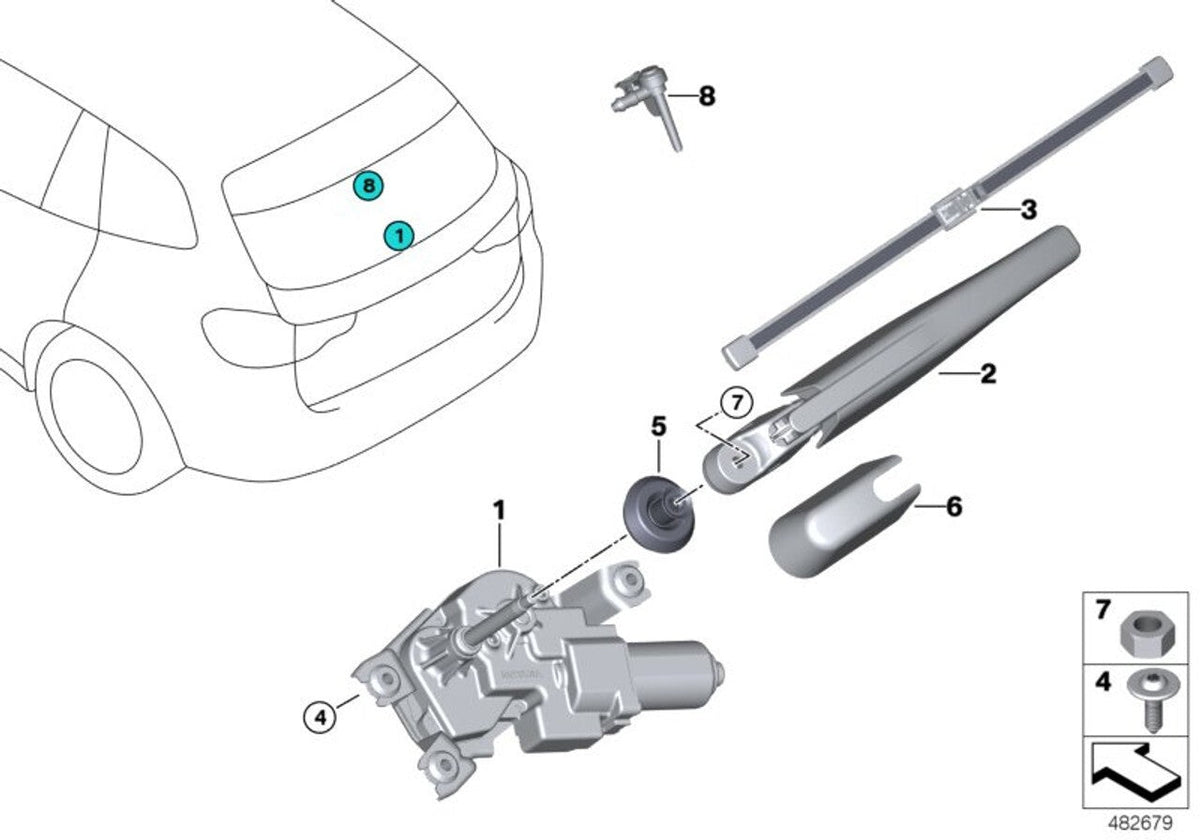 Rear Wiper Blade Refill BMW 1 Series Hatchback F20 & F21 From  2010 Onwards