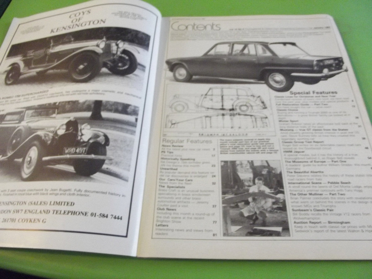 THOROUGHBRED AND CLASSIC CARS MAGAZINE JANUARY 1983 #C4