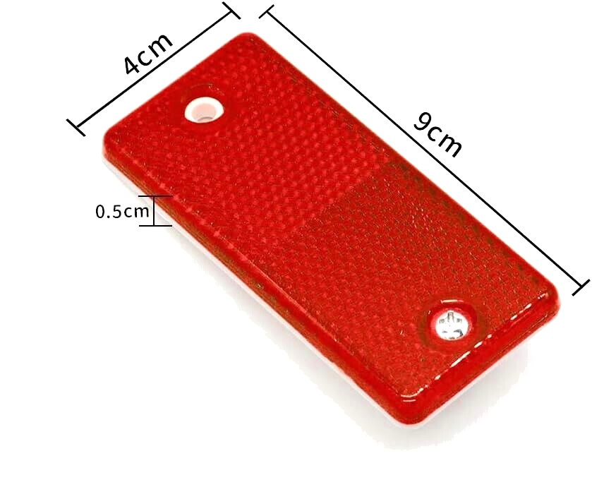 2 Red Rectangular Reflectors Screw Fit Vans Trailers Caravans Recovery Trucks