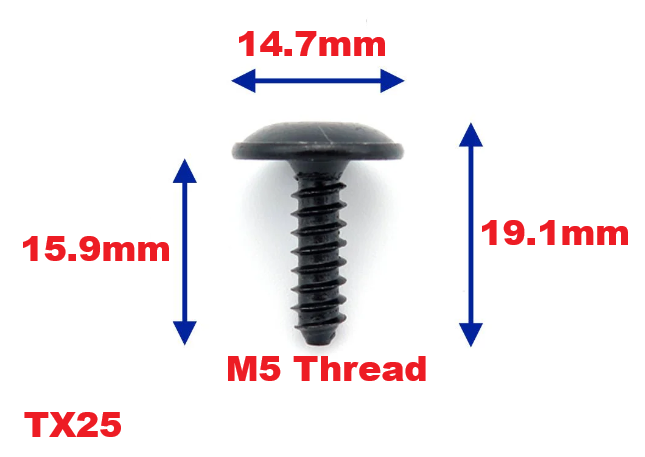 AUTOMOTIVE Self Tapping Torx Screw Wheel Arch Inner Liner Splash Guard Panel x15