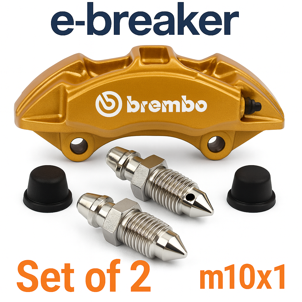 Subaru Impreza WRX STI Brembo Brake Caliper Bleed Screw M10x1 x2 with Dust Caps