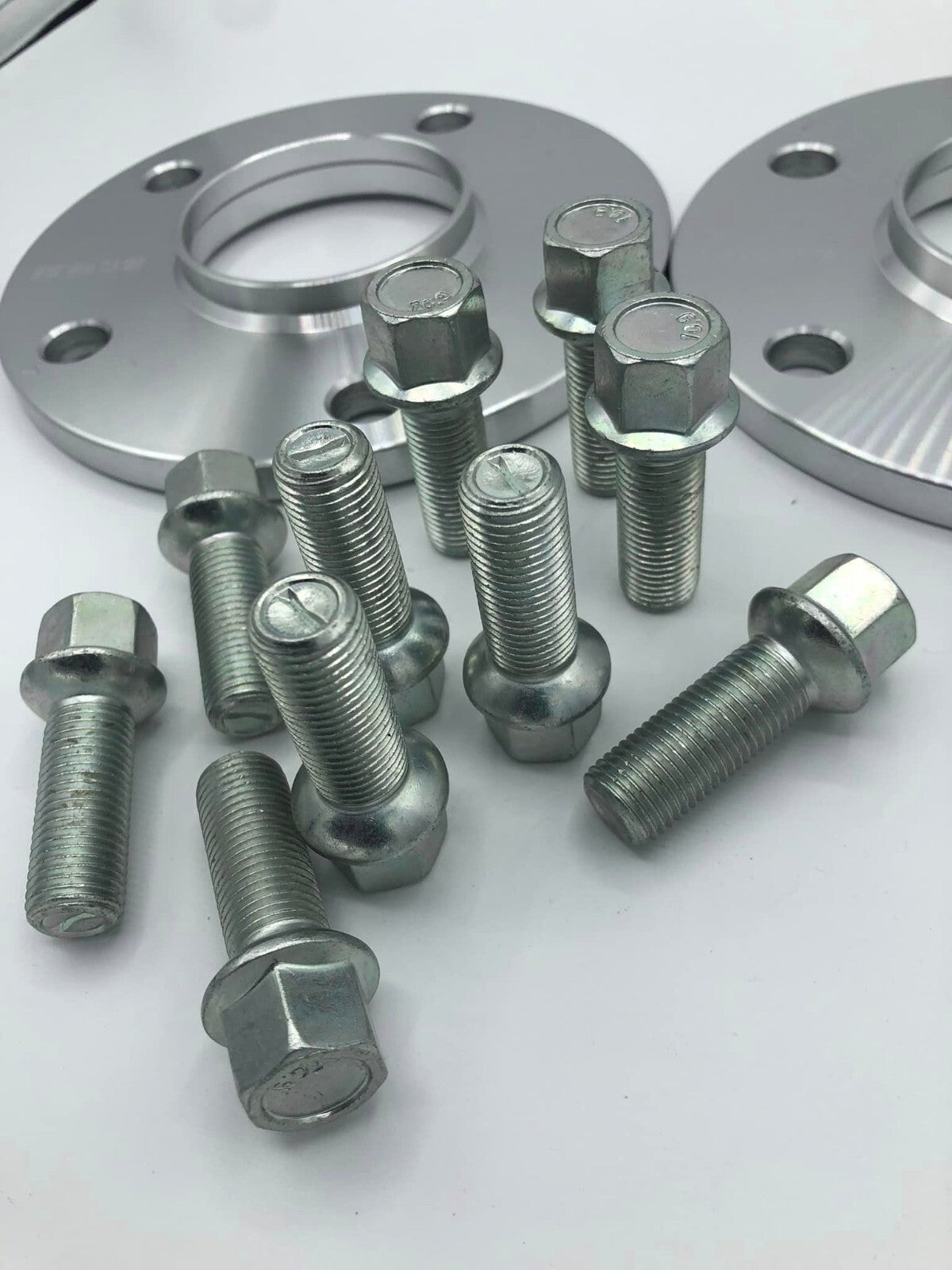 Porsche Wheel Spacers 15mm & Extended AF Bolts Set Of 2 in Silver 5x130 PSR9Line
