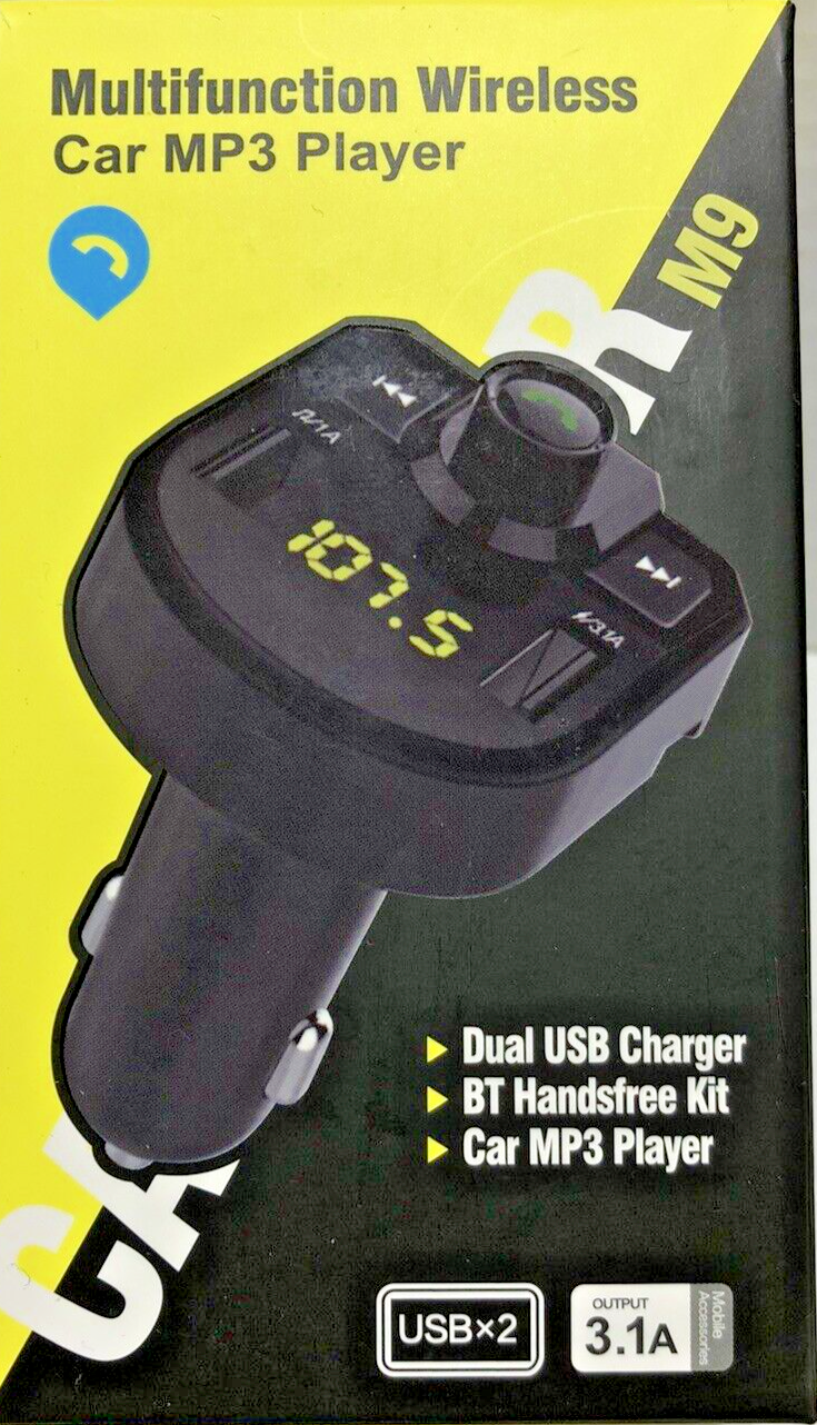 Bluetooth Hands-Free Car Kit with Dual USB Charger, FM Transmitter & MP3 Player