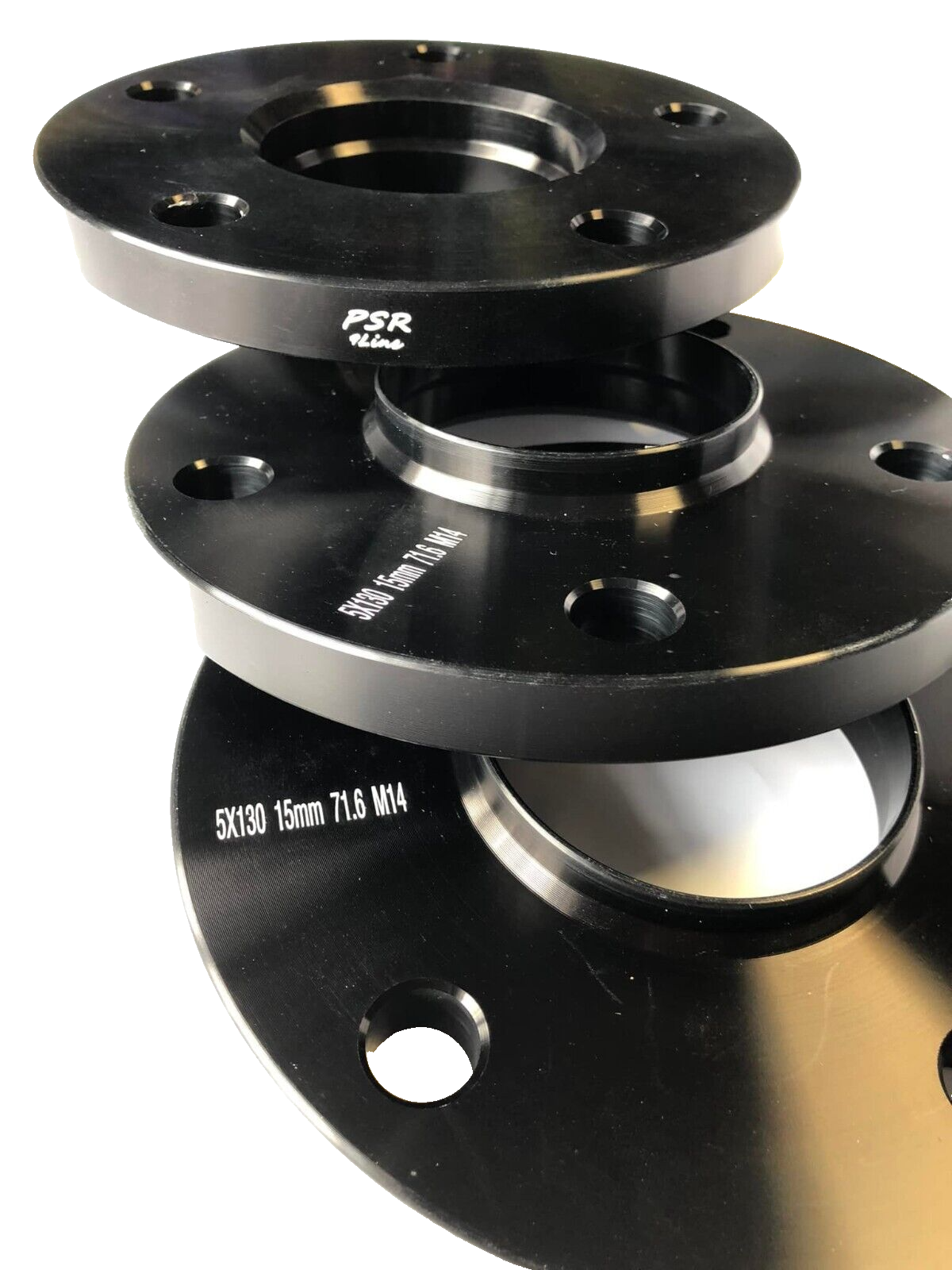 Porsche Wheel Spacers 15mm + Extended AF Bolts Set Of 4 in Black 5x130 PSR9Line