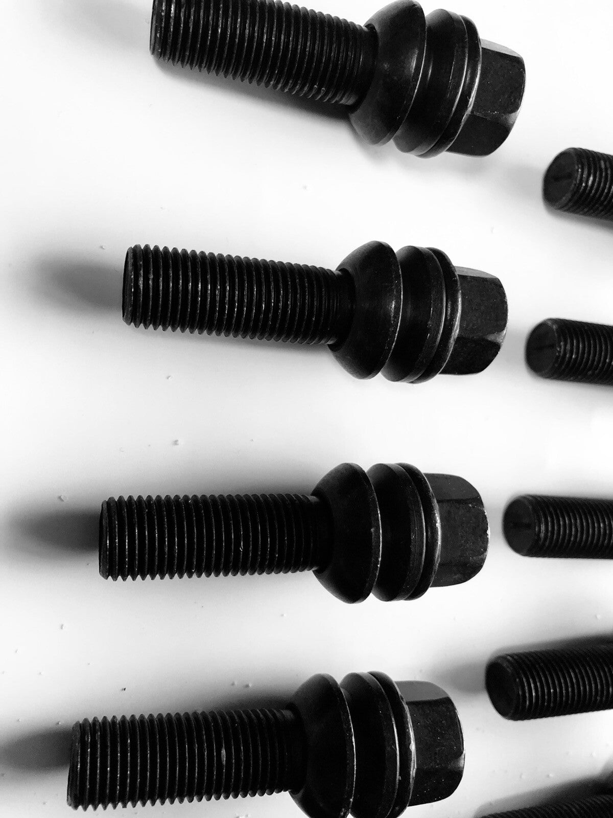 Extended PORSCHE O.E Type Wheel Bolts Floating Collar Black 37mm PSR9Line x10pcs