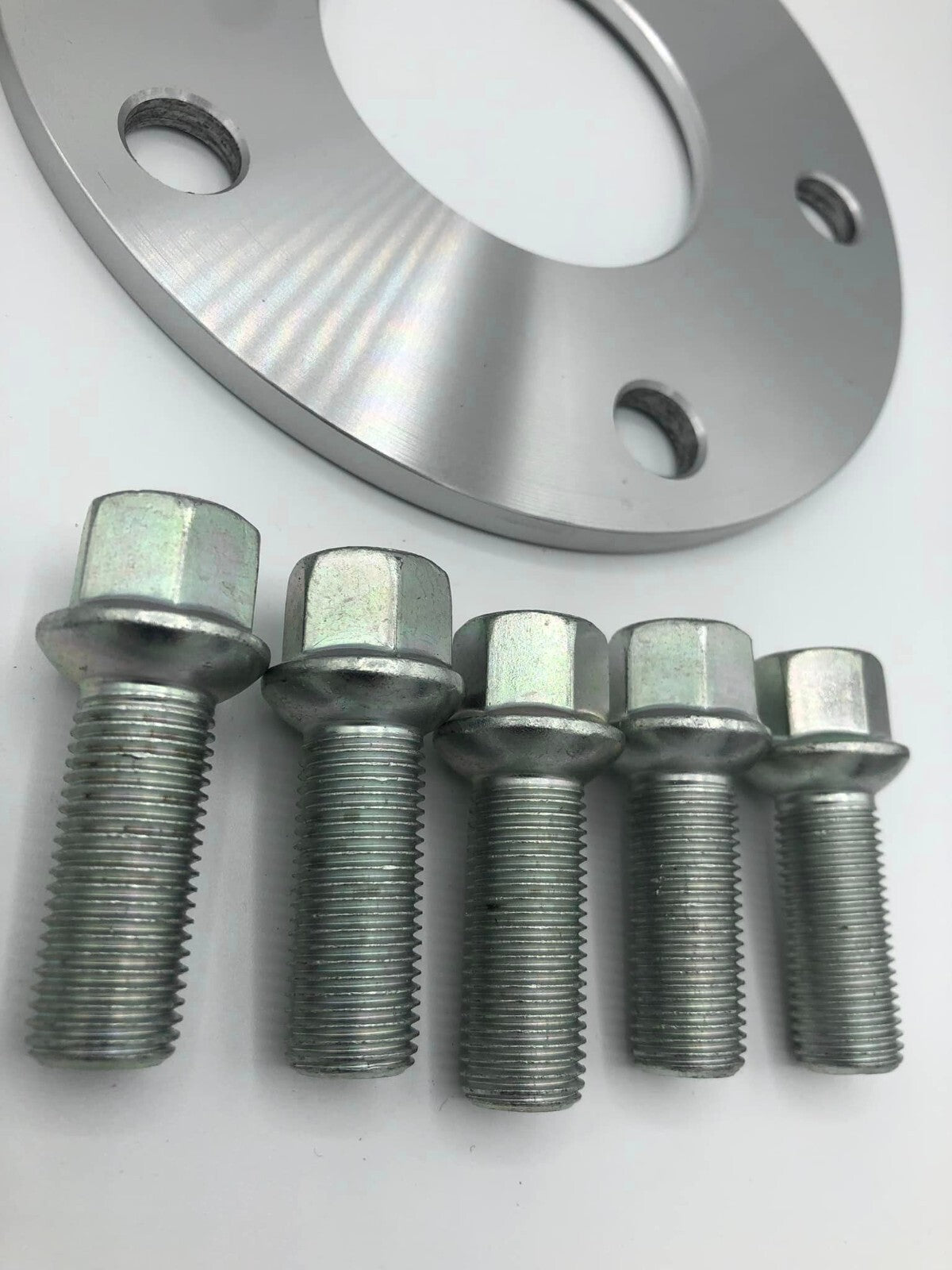 Porsche Wheel Spacers 7mm + Extended AF Bolts Set Of 4 in Silver 5x130 PSR9Line
