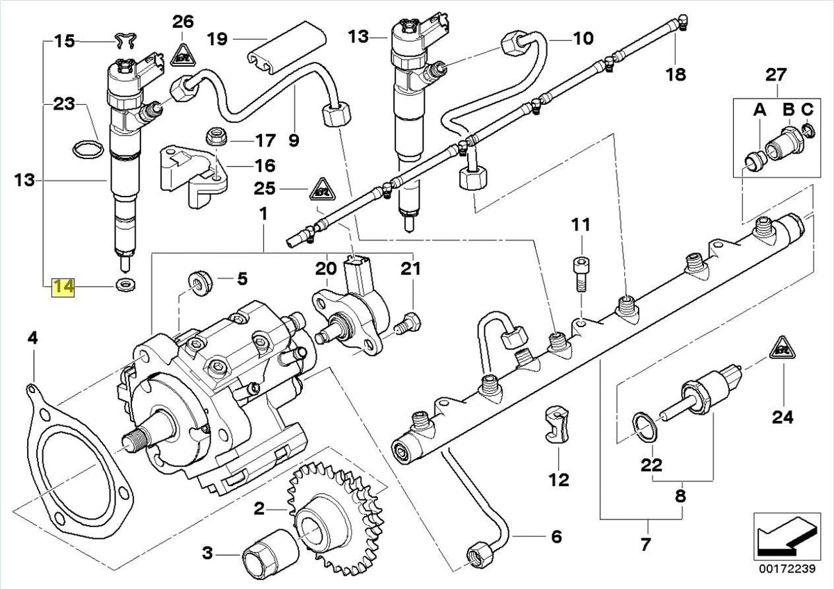 Skoda 1.6 TDi Fuel Injector Copper Washer Seals x4 — Rapid Fabia Octavia Yeti Superb — OE 03L130519