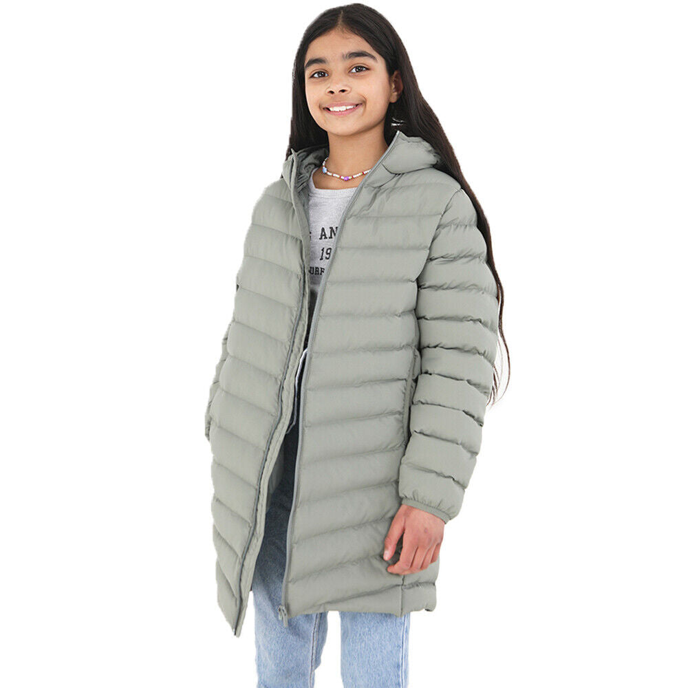 Kids Girls GRANT Long Padded Hooded Jacket