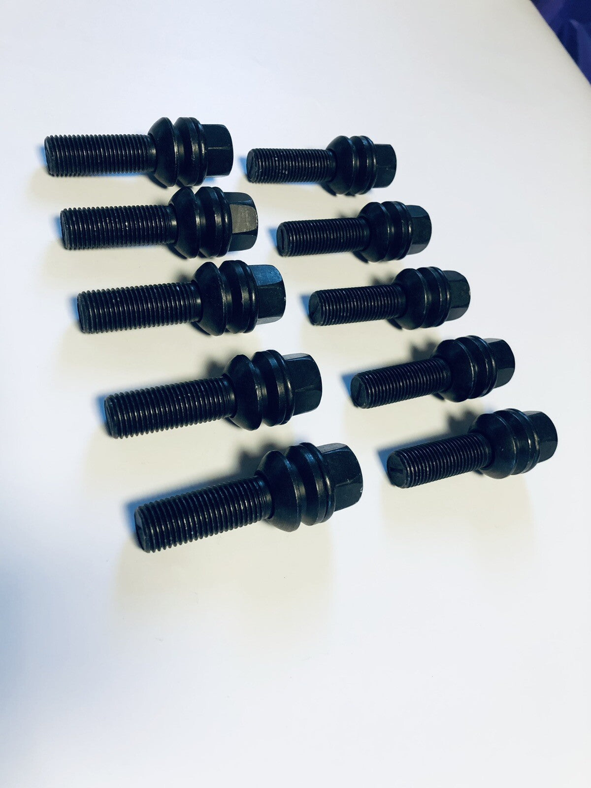 Extended PORSCHE O.E Type Wheel Bolts Floating Collar Black 43mm PSR9Line x10pcs