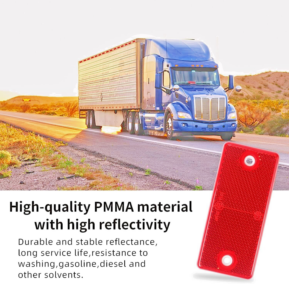 High-Quality 2x Amber E-Approved Rectangular Reflectors Trailers Caravans