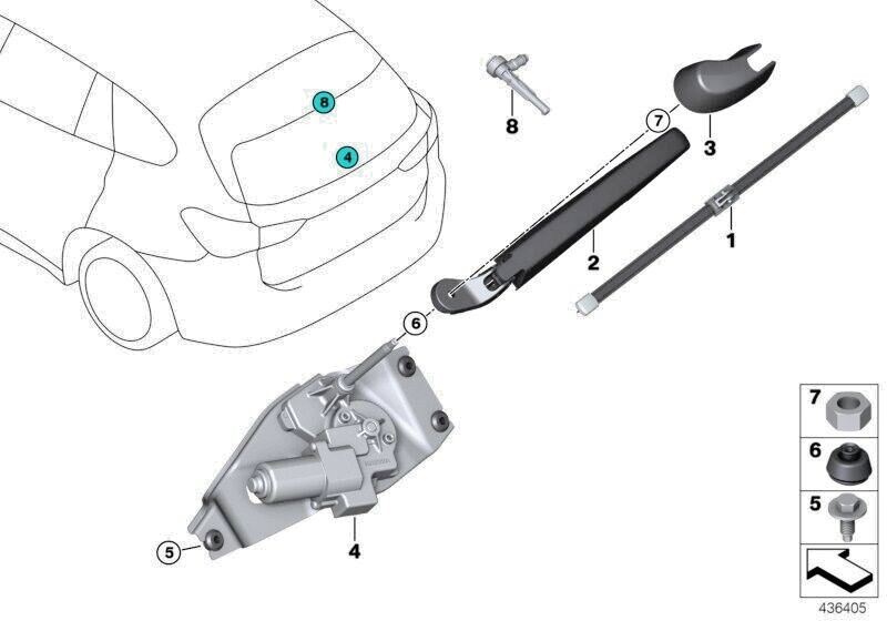Rear Wiper Blade BMW X1 F48 2014 Onwards