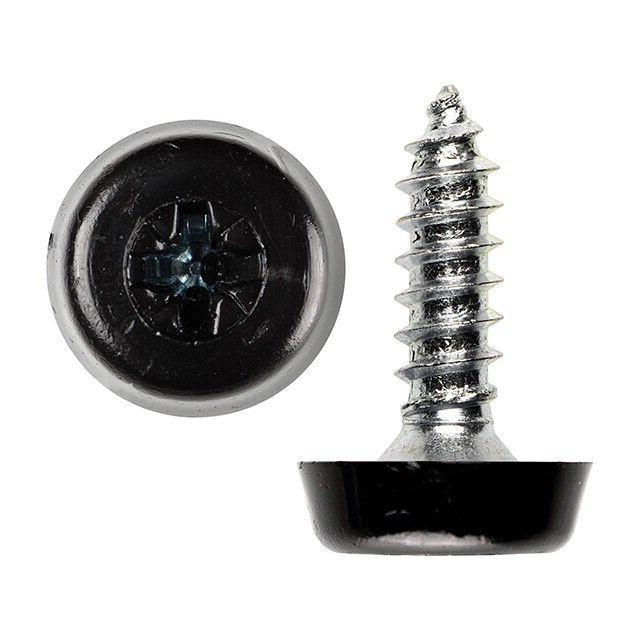 Number Plate Fixing Screws Kit Plastic Cap Moulded Weather resistant Head. Qty 4