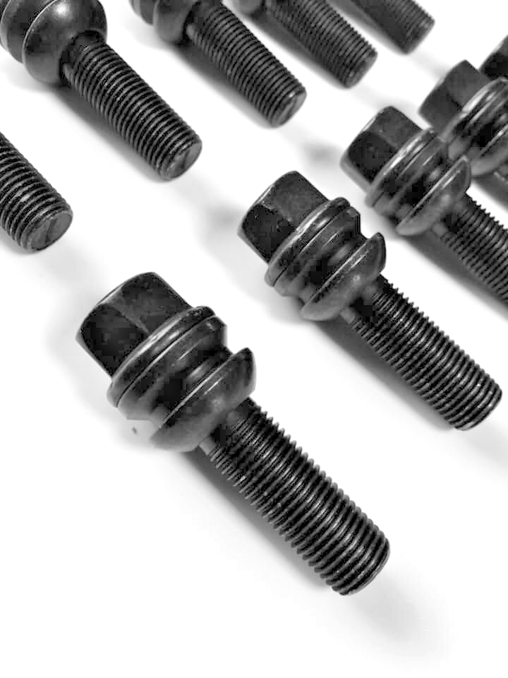 Black Porsche Wheel Spacers 7mm 5x130 Kit with Extended O.E Bolts  HubCentric.