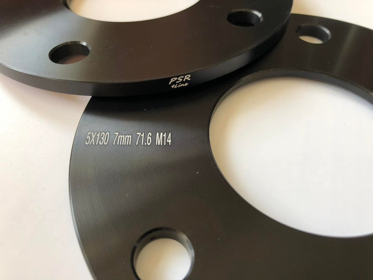PORSCHE 7mm Wheel Spacers 5x130 With Extended O.E Bolts  Precision Fit in Black