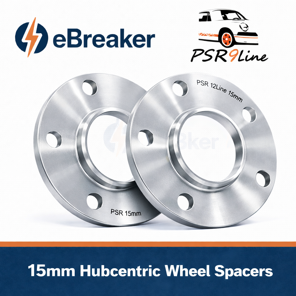 PORSCHE 15mm Wheel Spacers 5x130 Bolt on Kit Pair of 2  Precision Fit in Silver
