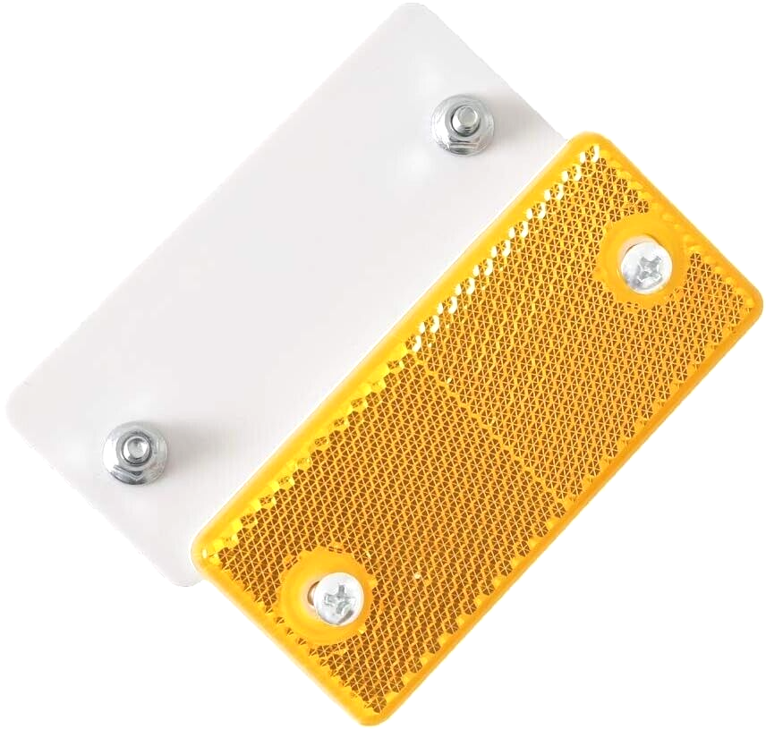 High-Quality 2x Amber E-Approved Rectangular Reflectors Trailers Caravans
