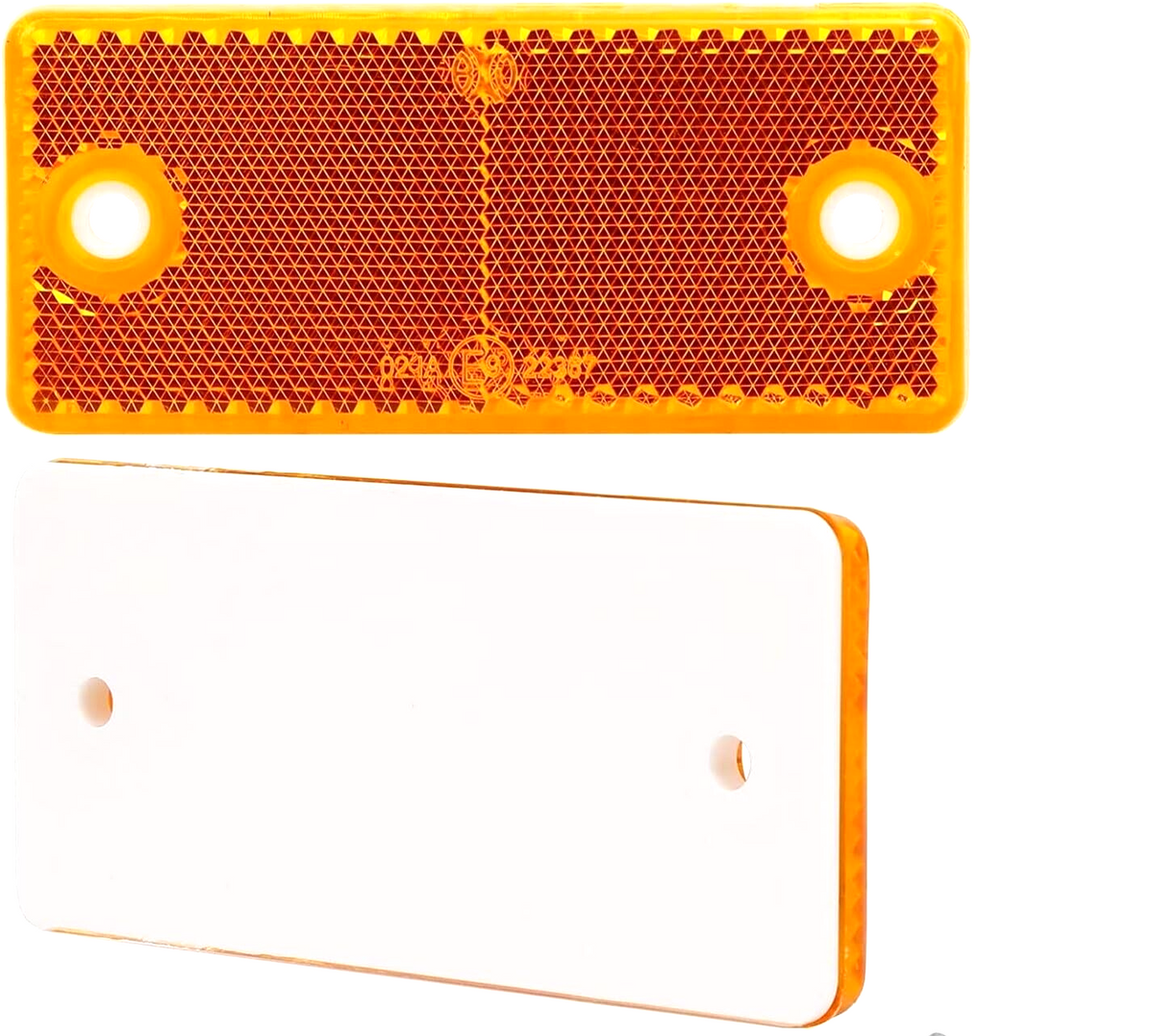 High-Quality 2x Amber E-Approved Rectangular Reflectors Trailers Caravans