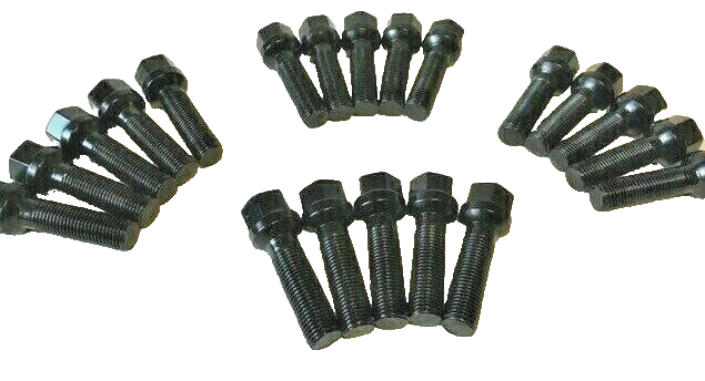 Porsche Black Extended Wheel Bolts 45mm Thread  M14 x 1.5 Hex 17mm