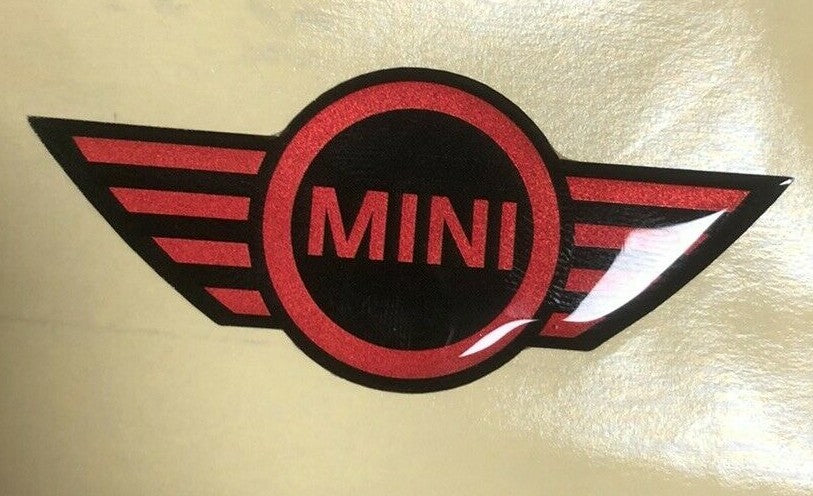 MINI Steering Wheel Badge Logo 3D Gel Domed Red Mini .2 JCW R55 R56 R57 R58 R59