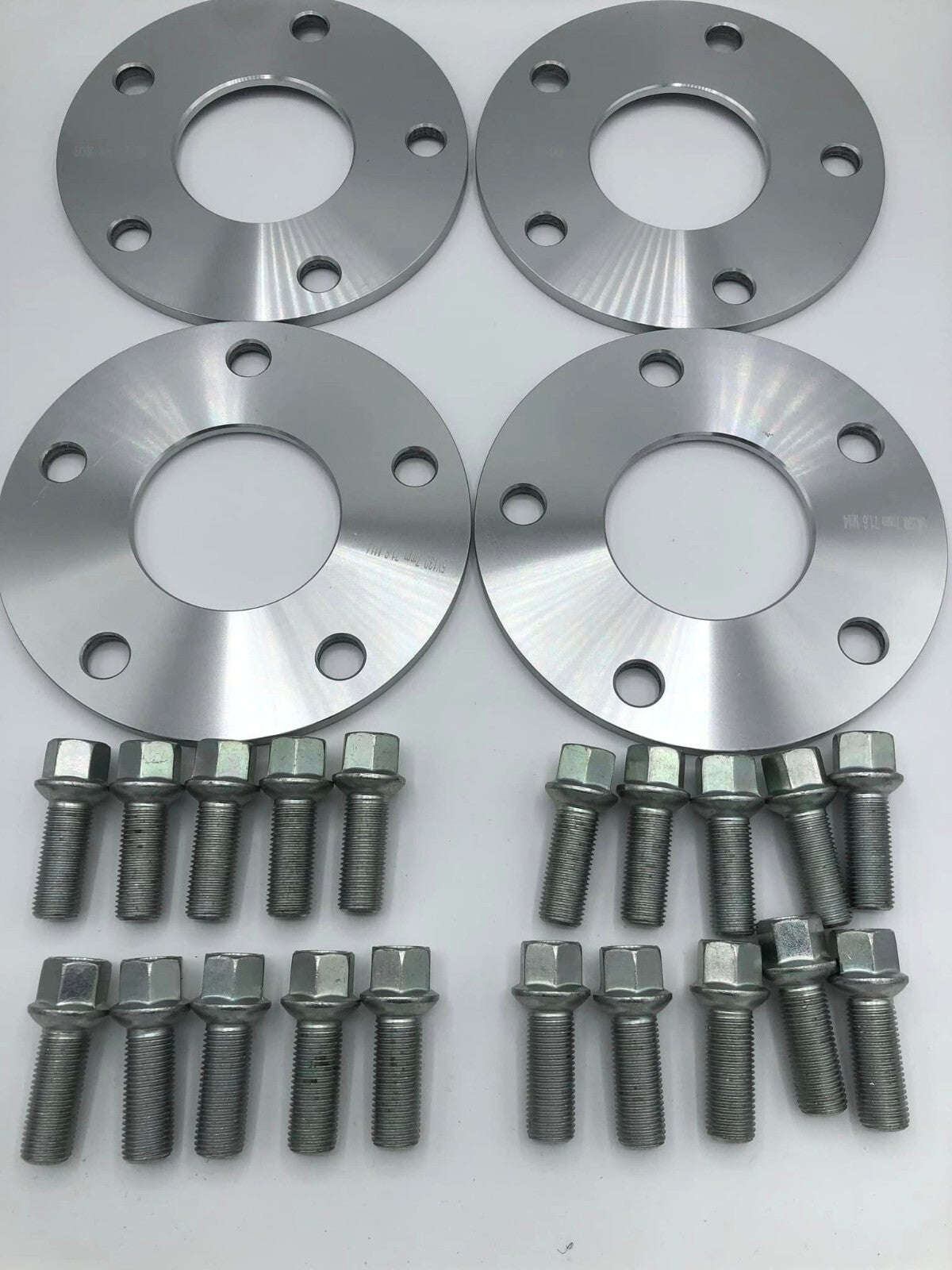 Porsche Wheel Spacers 7mm + Extended AF Bolts Set Of 4 in Silver 5x130 PSR9Line